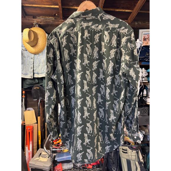 Vintage Bobby Jones Golf Shirt | Made in USA | All-Over Golfer Print | M - Picture 2 of 5